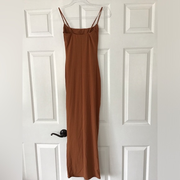 SKIMS Fits Everybody Long Slip Dress | Bronze - Picture 5 of 16